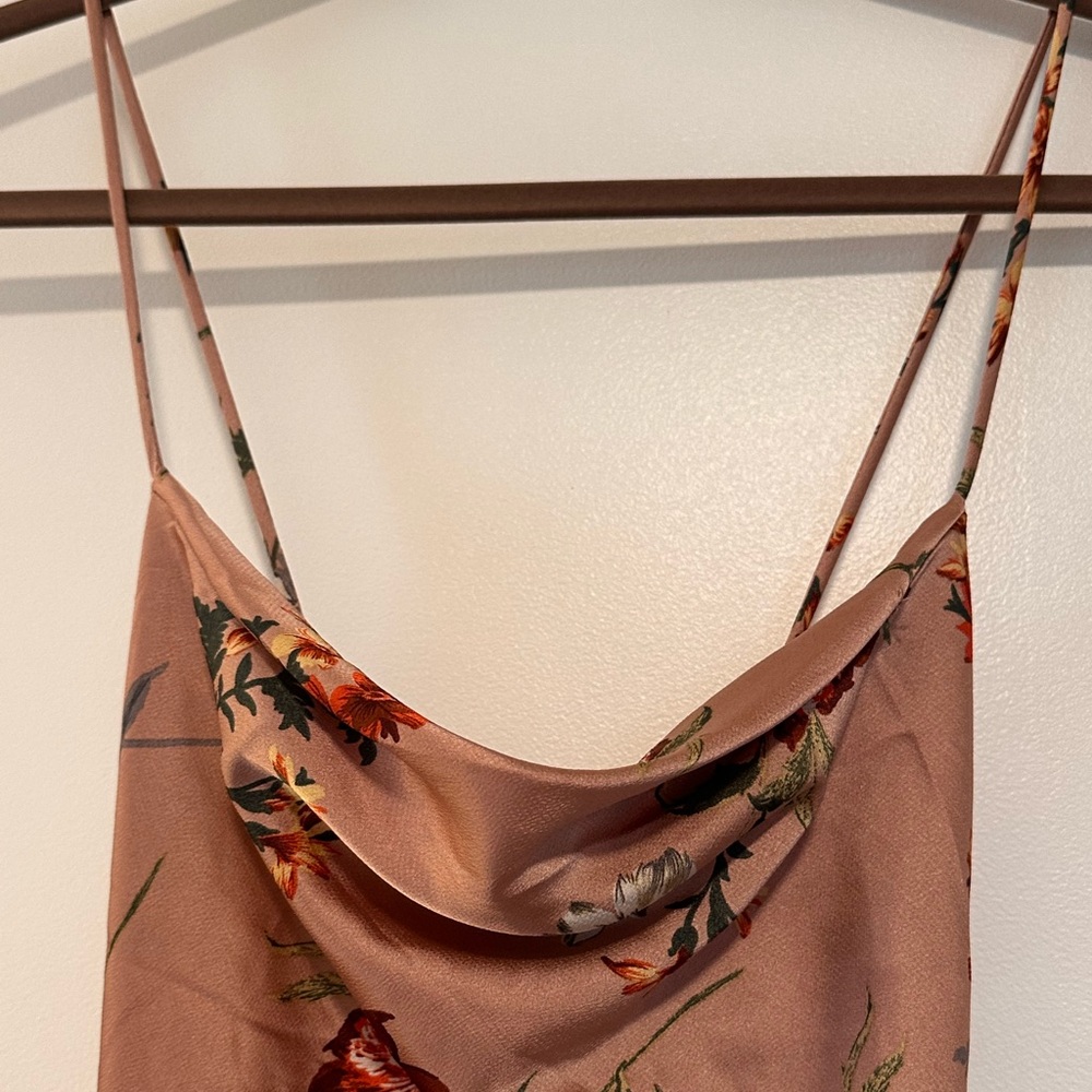 NWOT ASTR the Label Cowl Neck Midi Dress - Dark Blush Floral - Large - Picture 6 of 11